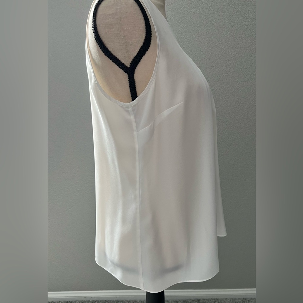 Michael Kors Sleeveless Ivory Pleated Front Blouse - Petite Medium -Work Office - Picture 6 of 12